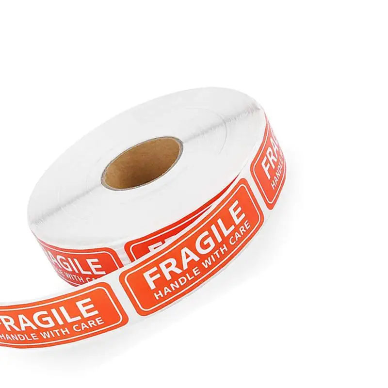 

1 Roll Stickers Practical Durable Handy Adhesive Warning Sign Package Sign Fragile Warning Sticker Warning Decal (125Pcs/Roll)