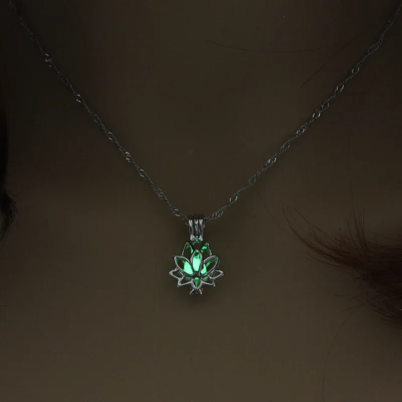 

Womens Necklaces Yoga Lotus Night Light Pendant Necklace for Girlfriends Jewelry 2021 Jewelry Gift Female Accessories