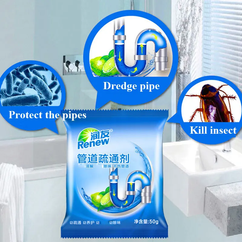 Removeodor мощный чистящий порошок шланг канализационный для туалета Коврик ванны