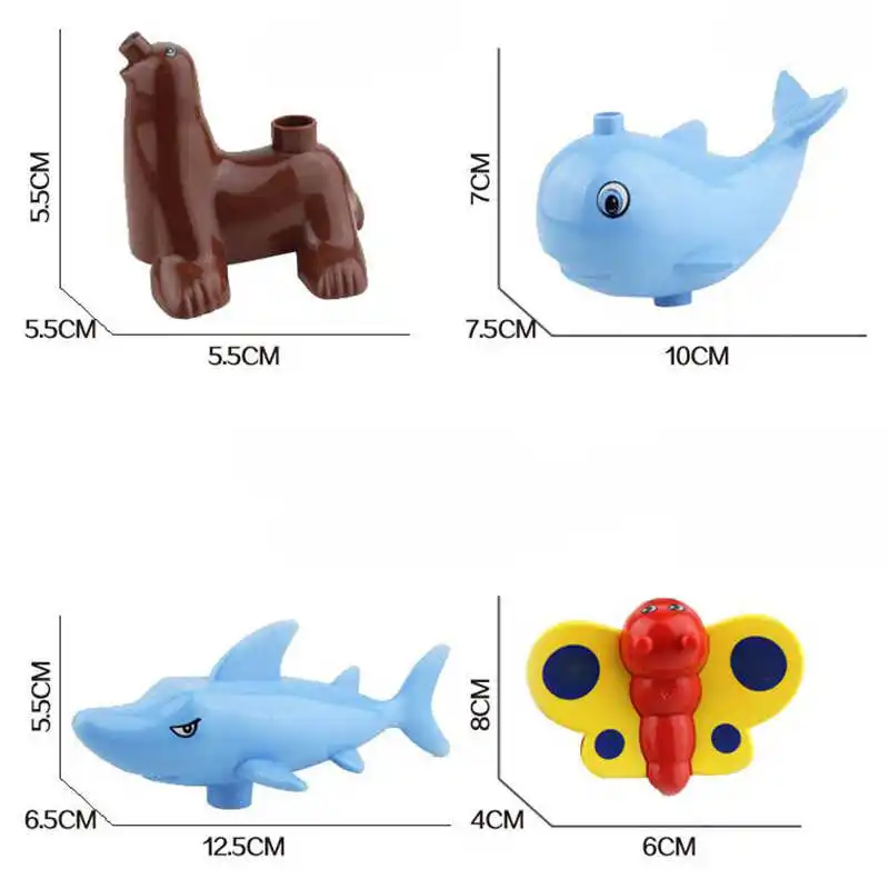 

1 p diy toy big building block together animal educational model gift Christmas toys compatible for child's baby