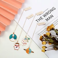 kawaii portable reading metal bookmark cute accessories book mark page folder office school supplies stationery