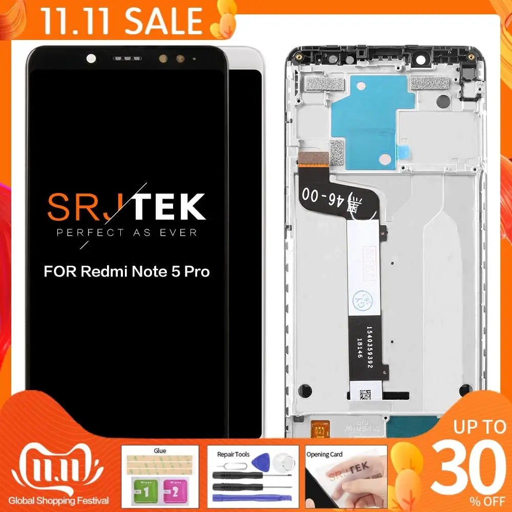 ЖК дисплей с рамкой для Xiaomi Redmi Note 5 Pro Snapdragon 636 10 точек касания замена экрана