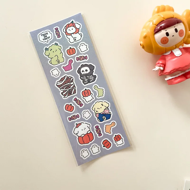 Cute Cartoon Dog Decorative Stickers DIY Scrapbooking Album Happy Plan Journal Hand Account Collage Diary Kawaii Stationery | Канцтовары
