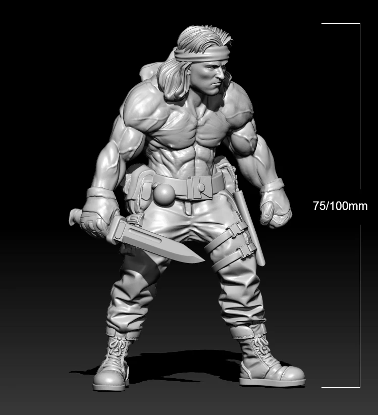 

1/24 75mm 1/18 100mm Resin Model Kits Jungle Warrior Figure Sculpture Unpainted No Color RW-374