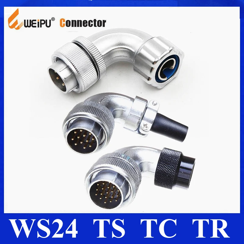 Фоторазъем WS24 TS TC TR 2 3 4 9 10 12 19 штырьковый Мужской Угловой пластиковый