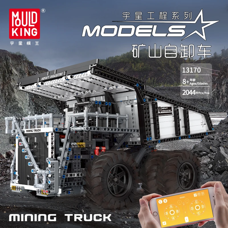 

Mould King Moc Technical Engineering Series Rc Motorized Mining Truck Crane Crawler Trucks Building Blocks Model Kits Brick Toys