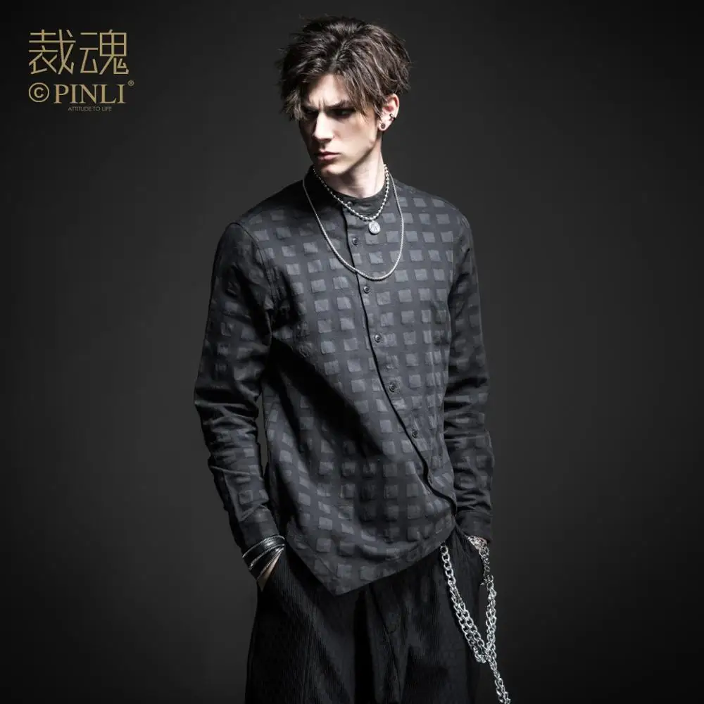 Бесплатная доставка Soul Весенняя Новая мужская темно черная Асимметричная