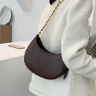 Женская сумка-седло из ПУ кожи с крокодиловым узором
