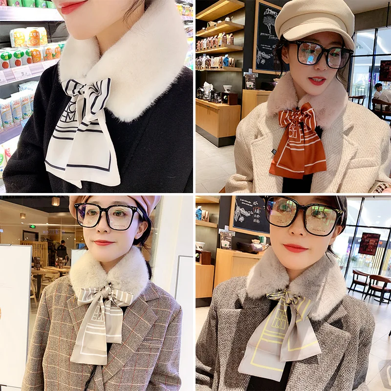 Новый Модный мягкий женский воротник чокер из искусственного меха теплый шарф на