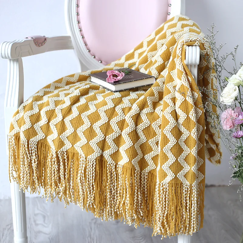 

Soft Knitted Hotel Bedding Blankets with Tassel Newborn Toddler Wraps Swaddler Women Office Manta Cape Drop Shopping