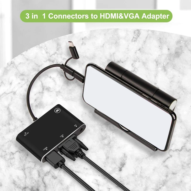 HDMI VGA AV адаптер конвертер USB-C USB к зеркальный мобильный телефон Sn