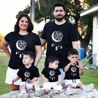ramadan kareem moon t shirt muslim festival cotton family matching outfits dad mom and kids eid al fitr family t shirt gift