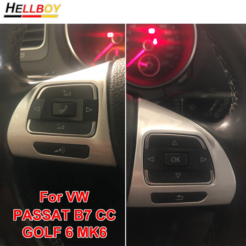 

Car Styling For VW GOLF 6 MK6 Passat B7 CC Volkswagen Tiguan 2011-2016 Jetta Touran Sharan Interior Steering Wheel Trim Sticker