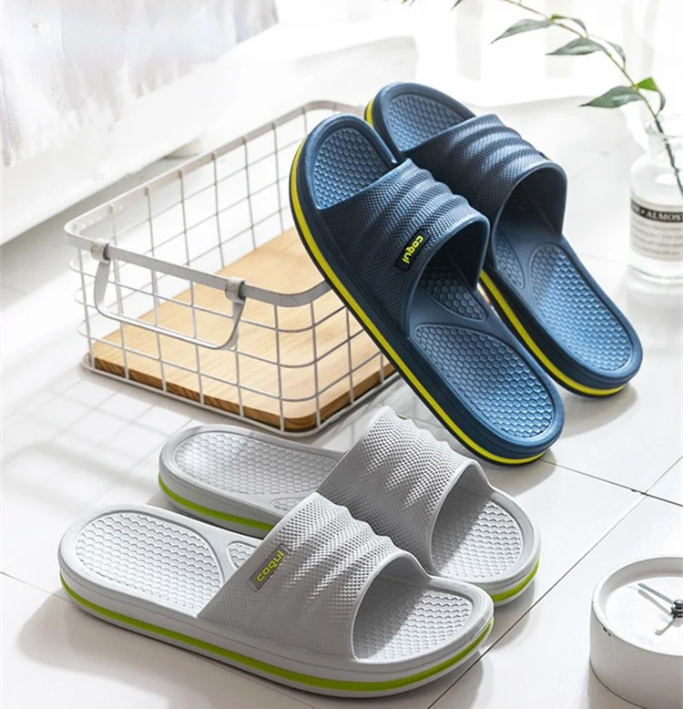 

Мужские тапочки для дома, искусственная кожа, женские нескользящие шлепанцы для ванной EVA, уличная Мужская Летняя обувь, унисекс домашние та...