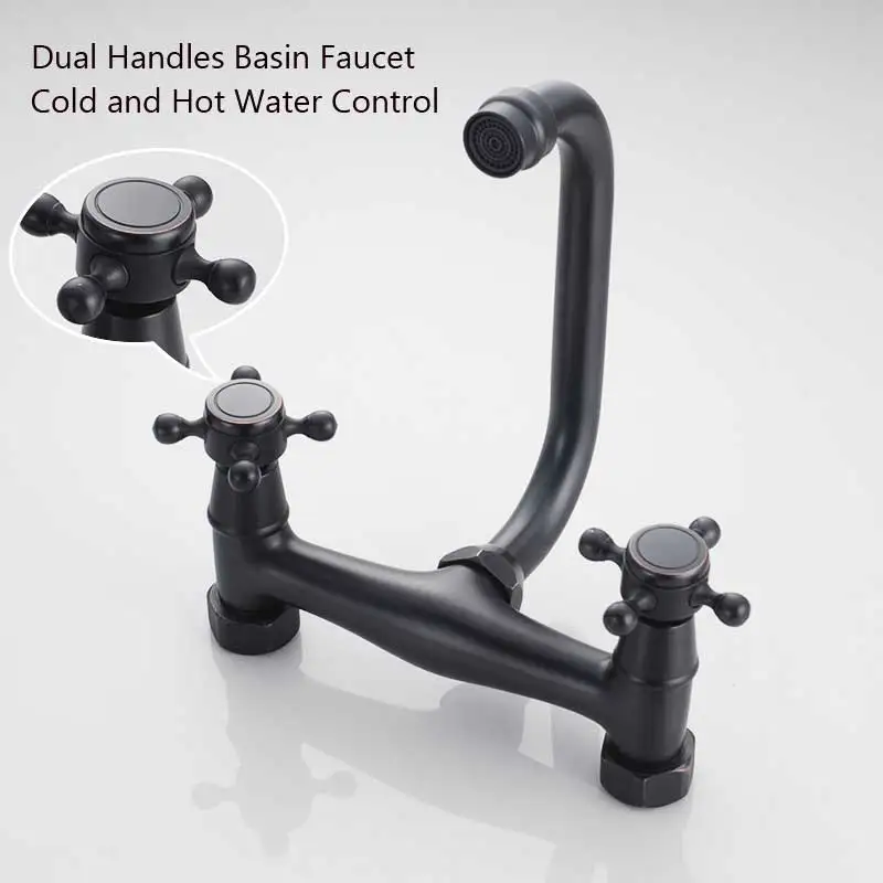 Черный Бронзовый Смеситель для ванной комнаты настенный смеситель раковины