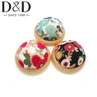 pin cushion wrist pin cushions wooden base needle cushion for sewing needlework quilting pins holder sewing accessories