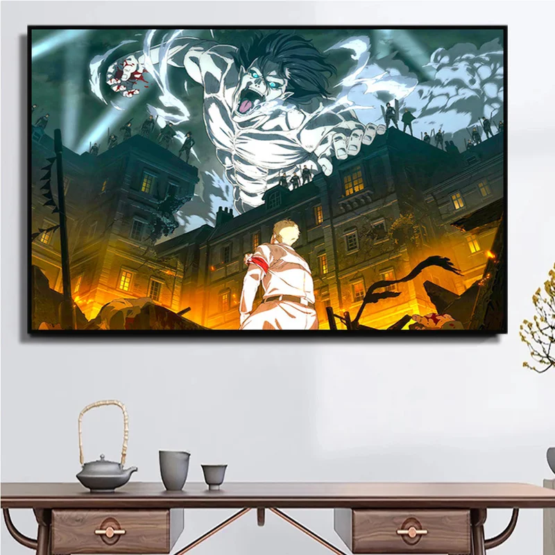 Картина на холсте из японского аниме атака Титанов художественные постеры и