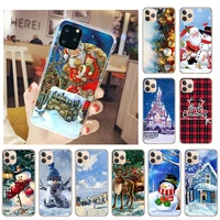 snowman christmas santa claus phone case for iphone 13 12 11 pro max x xsmax xs xr 7 8 plus se2020 silicone tpu soft back cover