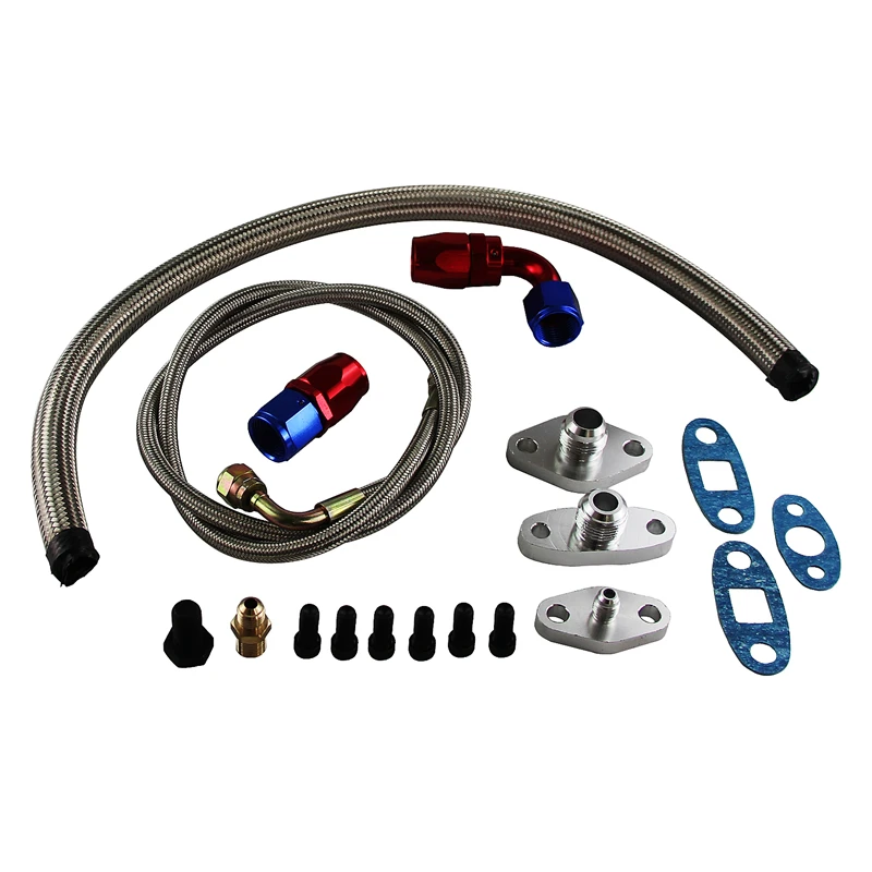 

Turbo Oil Feed Line Kit Flange Fit For Toyota Supra 1JZGTE 2JZGTE JZA70 MK III 90-97