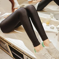 hot selling women solid color fluorescent shiny pant leggings large size spandex elasticity casual trousers for girl