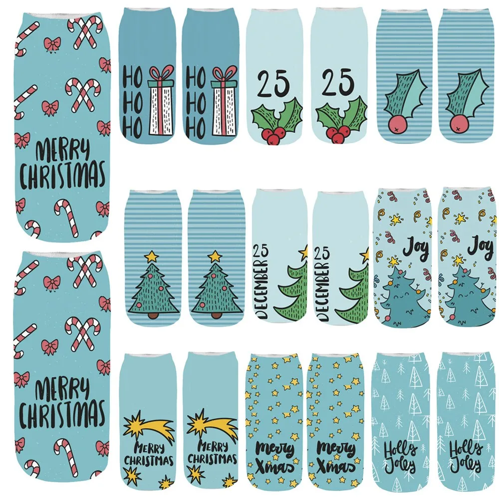 Новые модные женские полосатые зимние носки 3D Мультяшные забавные