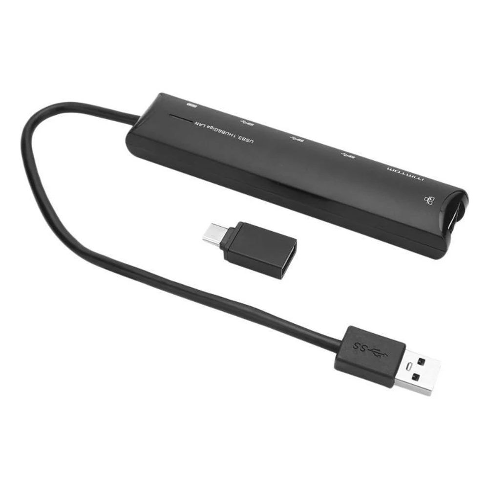 Дропшиппинг 3 Порты USB 0 для RJ45 концентратор Gigabit LAN Ethernet адаптер с C коннектор