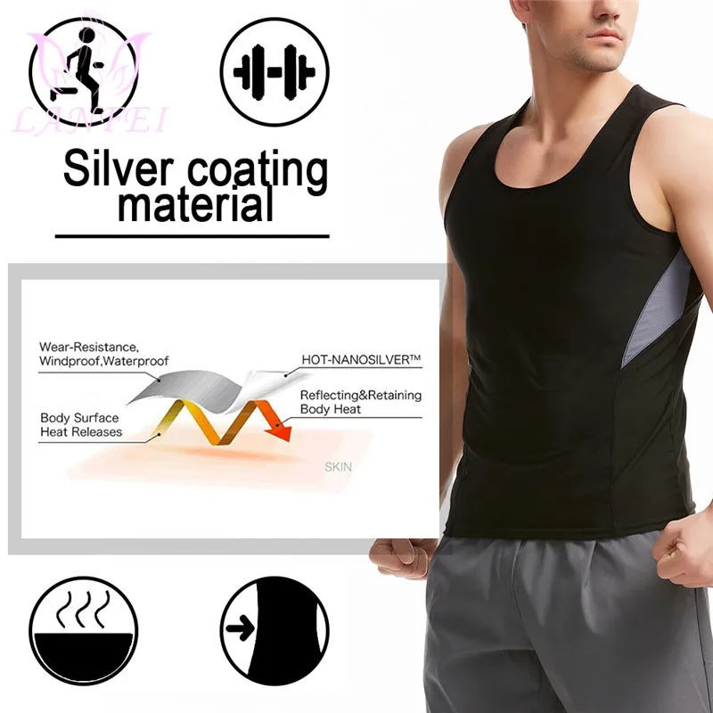 LANFEI Hot Sauna Sweat Vest Men Suits Shapewear Homme Corset Shirt Body Shapers Thermo Fat Slimming Compression Workout Tops