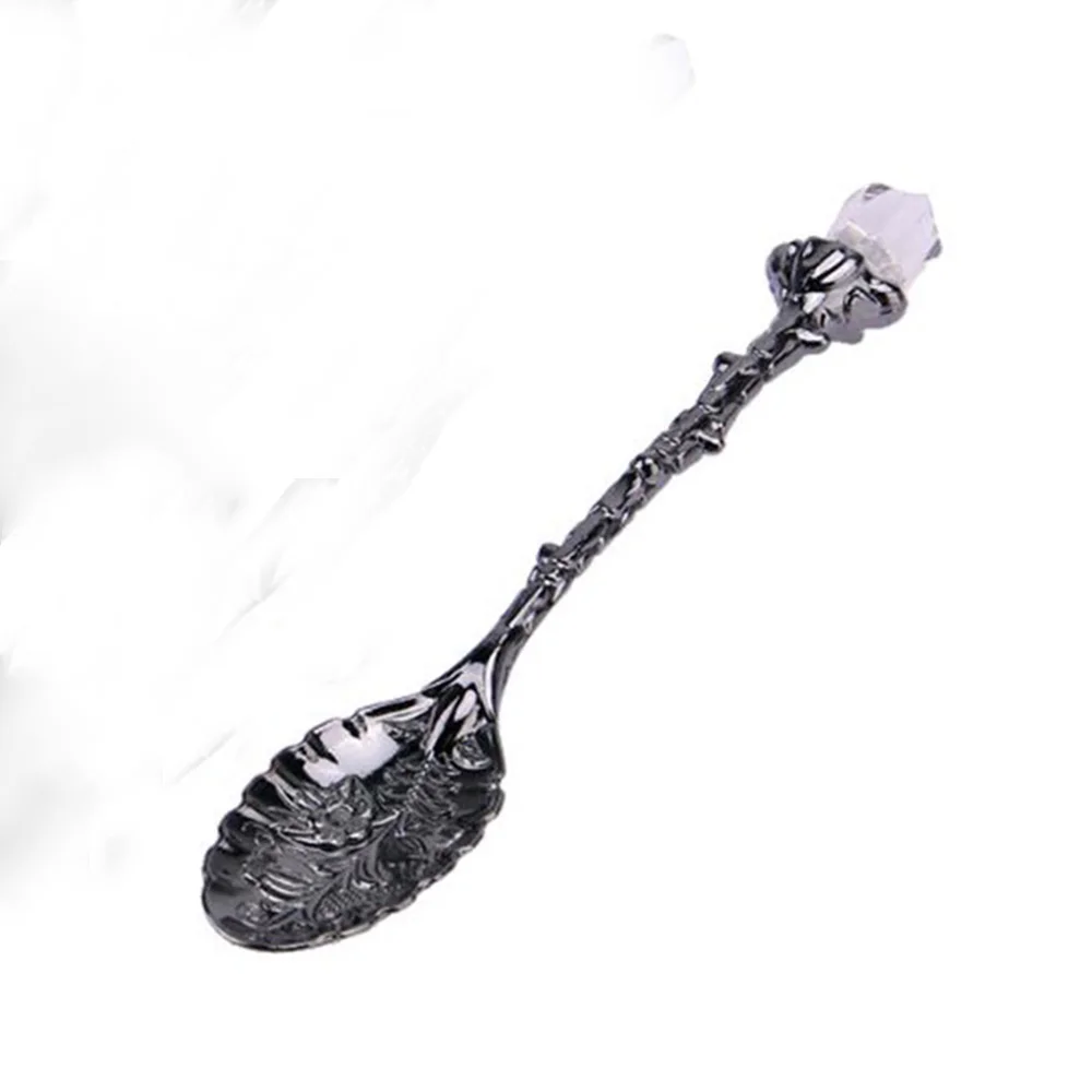 Brown 1 Pcs Stainless Steel Cute Cat Claw Coffee Spoons Fruit Fork Dessert Spoon Candy Tea Spoon Cat Drink Tableware Kitchen Supplies - Color: Brown