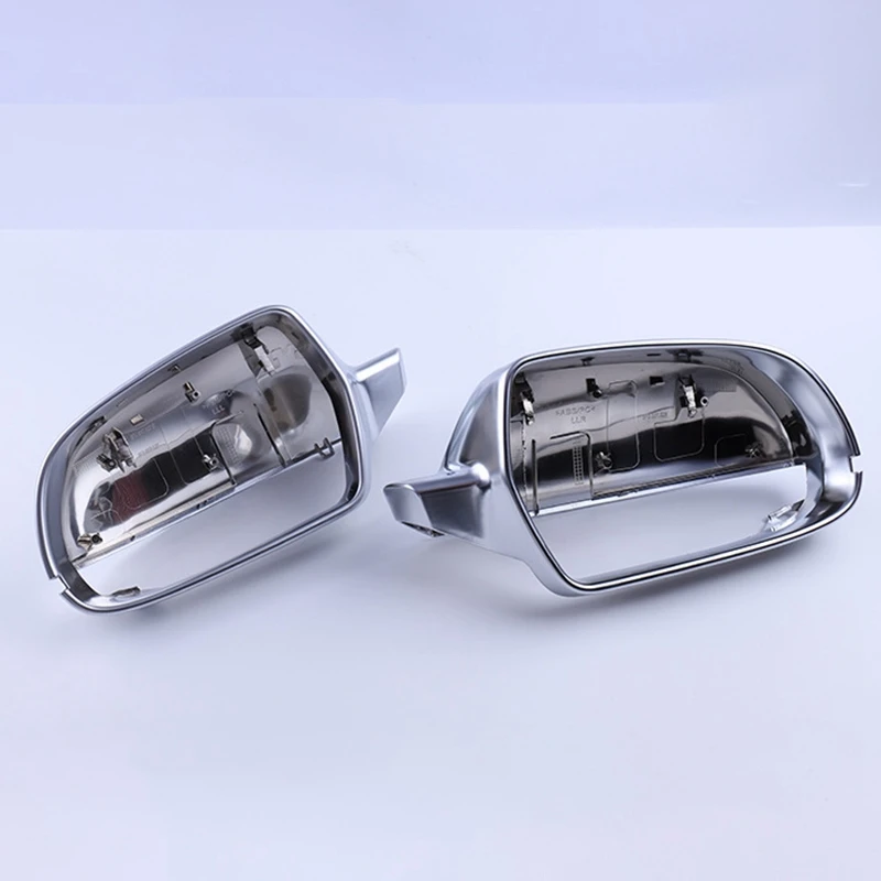 

1Pair Car Wing Mirror Caps Matt Chrome Mirror Cover Rearview Side Mirror Cap S Line for - A4L A5 S4 S5 2017-2021