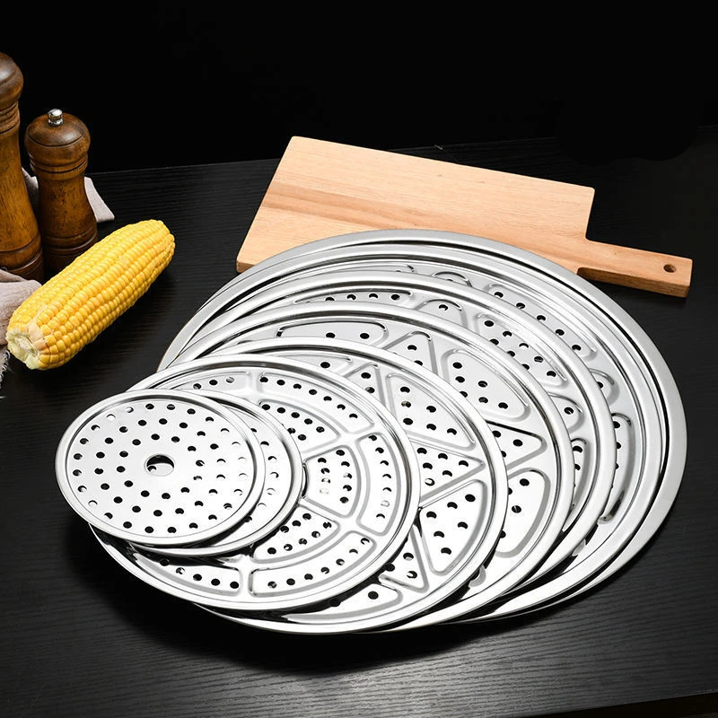Multifunction Stainless Steel Round Steamer Rack Tray Durable Cookware Dumpling Bread Steaming Shelf Stand Kitchen Accessories