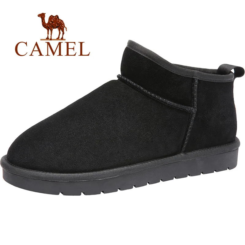 CAMEL/мужские зимние ботинки новые зимние ботинки с теплым мехом короткие черные мужские ботинки на каждый день мужская обувь, большой размер 47