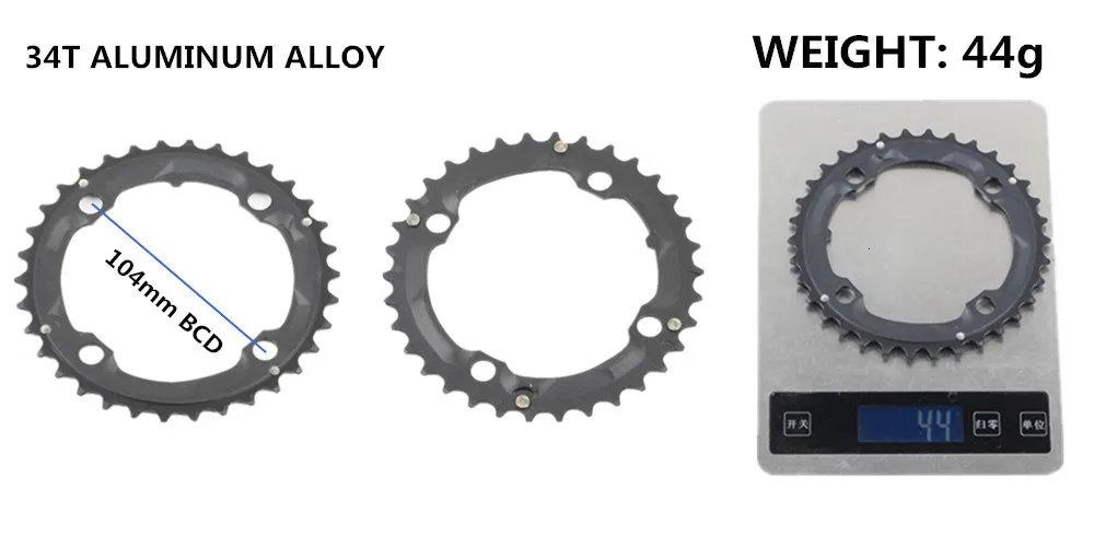 Круглая цепь MTB горный велосипед 104BCD 22T 24T 32T 34T 38T 42T 44T шатуны стали алюминиевый сплав зубная пластина запчасти
