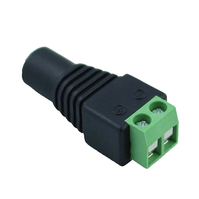

5pcs DC Male and Female Plug To Green Terminal DC Female Head Power 2.1x5.5mm Jack Welding-free 12V Surveillance Camera