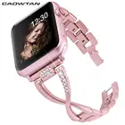 Ремешок для Apple Watch Band 5, 4, нержавеющая сталь, 38 мм, 42 мм, стразы, алмазные Смарт-часы, металлический ремешок для Apple Watch Series 321