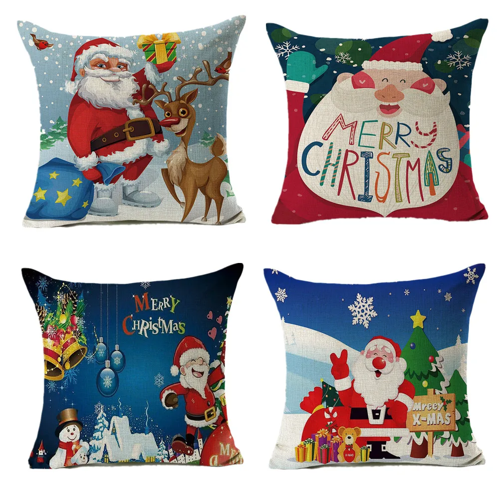 Рождественская подушка 45x45 см чехол с красным рождественским цветочным принтом