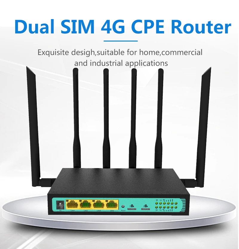 Роутер высокой мощности 3g4g Lte с двумя Sim картами CPE FDD TDD LTE WCDMA GSM глобальная