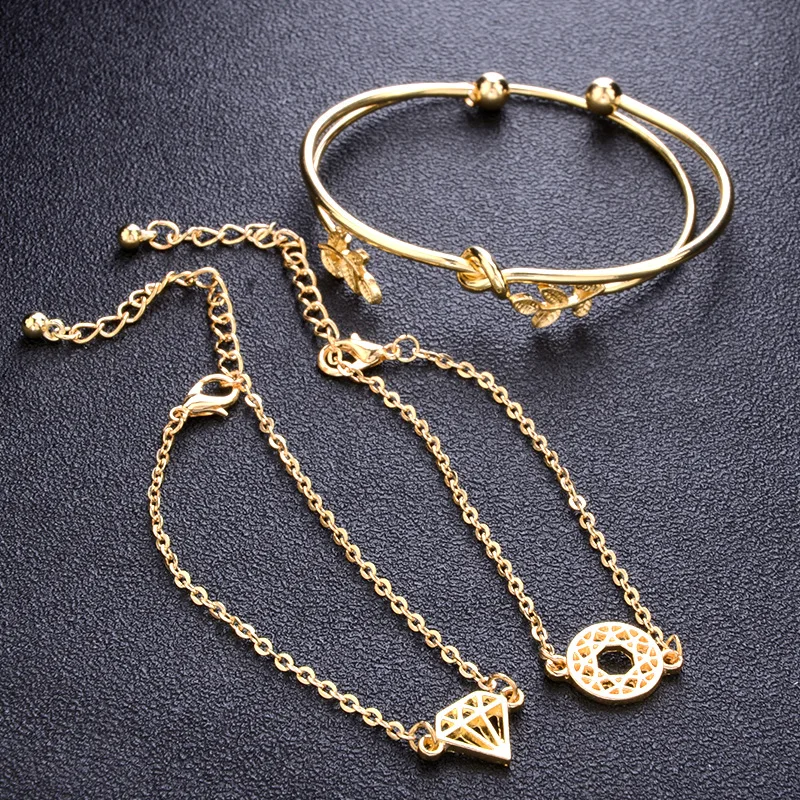 Бесплатная доставка богемный узел в виде листьев круглая цепочка открытые