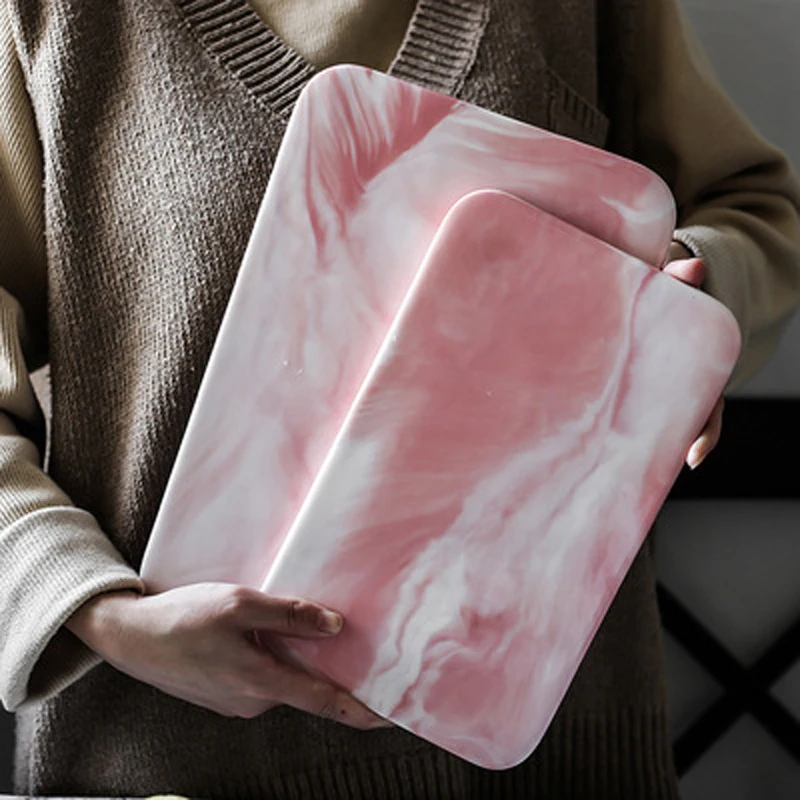 Керамическая мраморная тарелка для хлеба пиццы разделочная доска резки фруктов