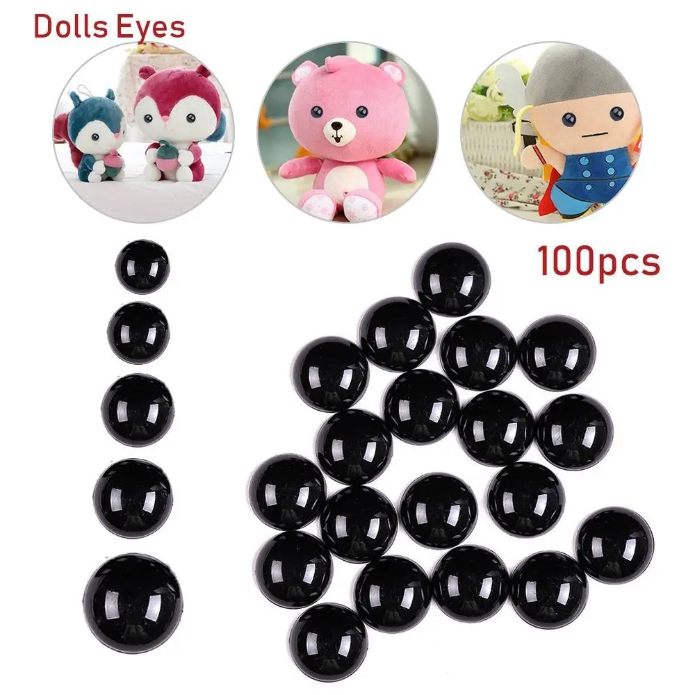 100 Pcs New Black Plastic Safety Eyes For Bears Needle Felting Animals Puppet Crafts making Kids DIY Plush toy Dolls Accessories | Игрушки и