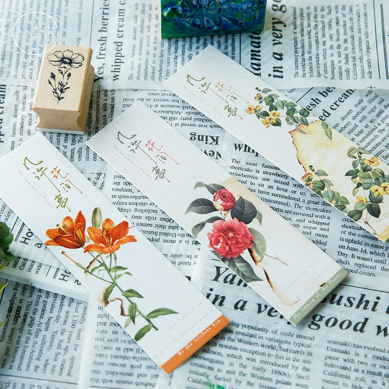 30 шт./компл. ретро растительный цветок бумажная Закладка мультяшная книга