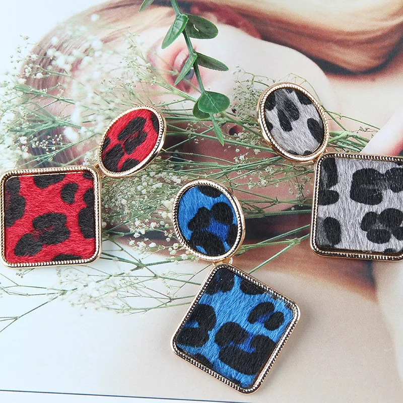 

Geometric Leopard Earrings For Women Vintage Earring Trend Unusual Earring Crosses Undefined 2020 Women's Earrings For Girls New