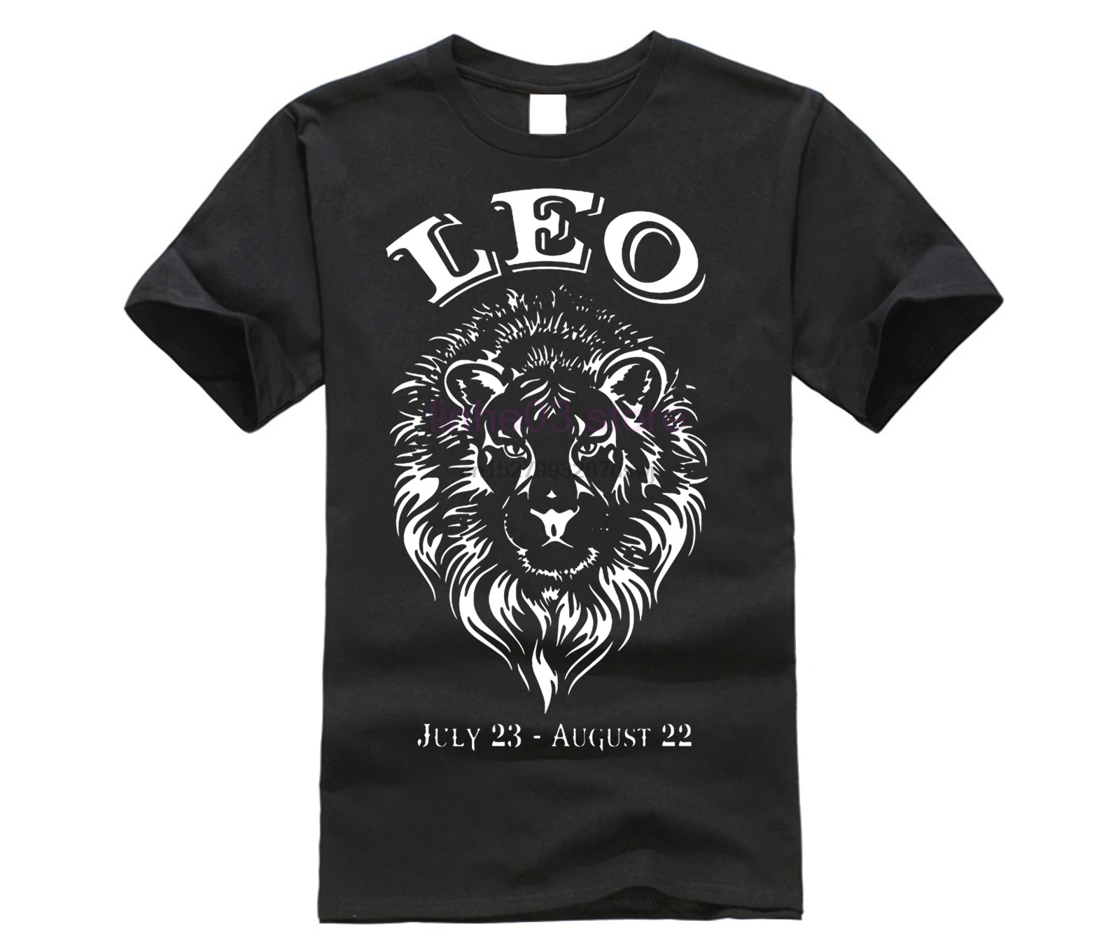 Мужская хлопковая футболка с коротким рукавом LEO летняя знаками Зодиака на день