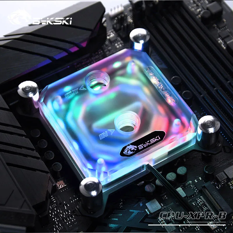 

Водоблок для ЦП Bykski, для INTEL LGA1150, 1151, 1155, 1156, 2011, X99, прозрачный, RGB, 5 В, 3-контактный разъем GND на материнскую плату