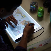 led light drawing tablet children a4 magic pad sketch sign mirror copy tablet digital dimming air flow tracing board for kid