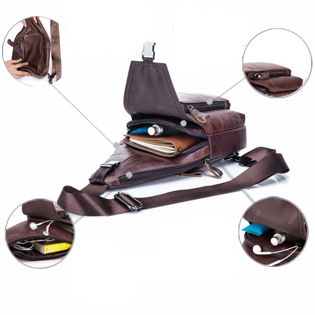 Повседневная мужская сумка на плечо из натуральной кожи |