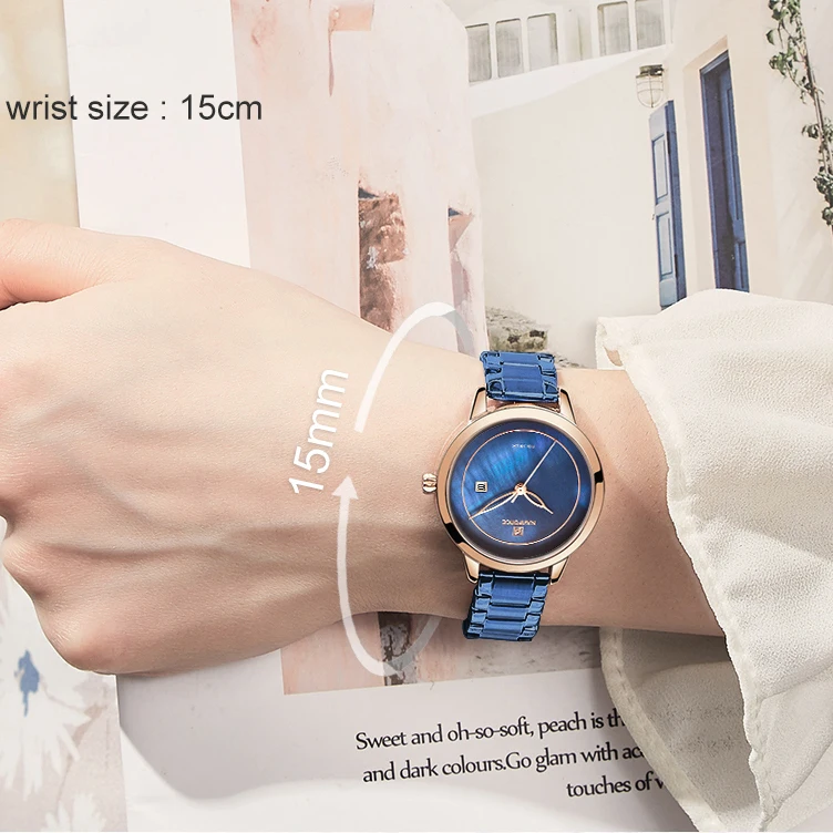 Женские часы NAVIFORCE из нержавеющей стали женские наручные модные