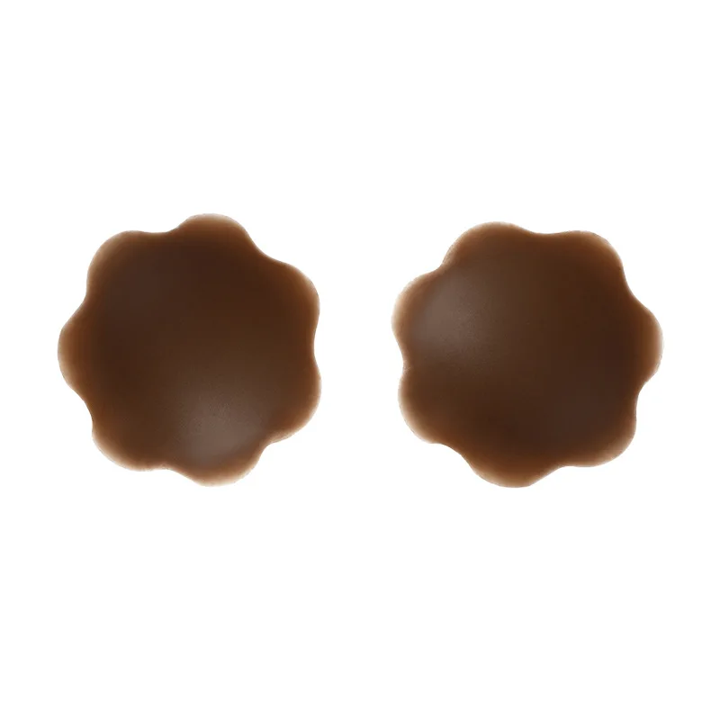 Женский липкий бюстгальтер лепестки груди темные чехлы для сосков коричневые