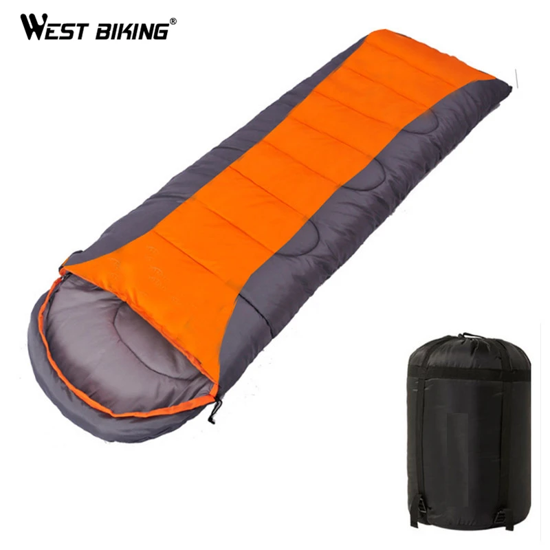 WEST BIKING, 4 сезона, спальный мешок для кемпинга, легкий теплый и холодный конверт, альпинистский спальный мешок для путешествий на открытом воздухе, пеших прогулок