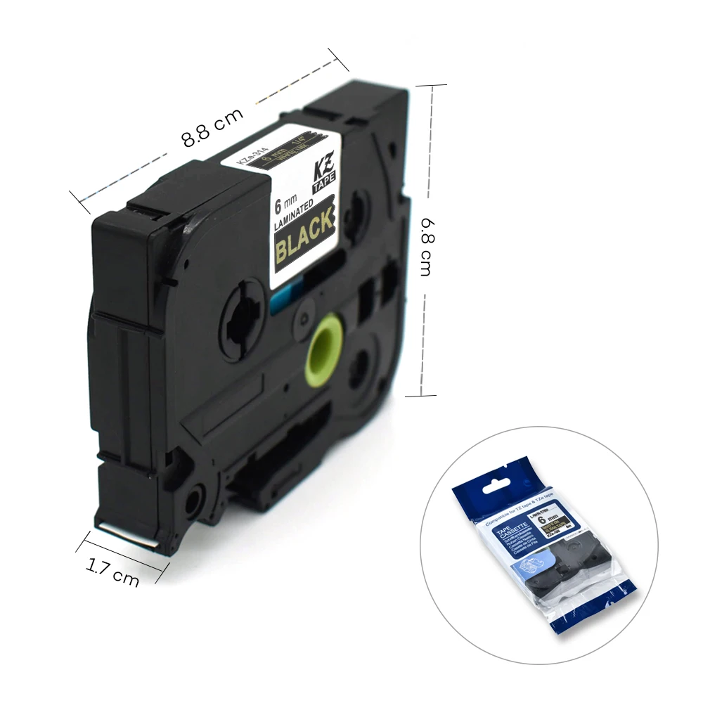 Tze-314 6 мм Золотой на черном совместимый Brother p-touch принтеры tz314 tz-314 tz tze314 лента для