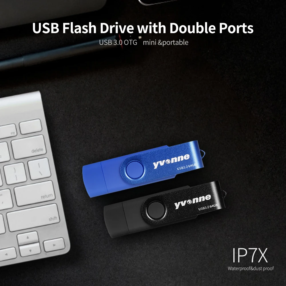 

Yvonne YT602-3 вращающийся OTG USB флэш-накопитель двойной Порты USB3.0 U диск высокого Скорость USB флэш-памяти Memory Stick для Мобильный телефон/ноутбук